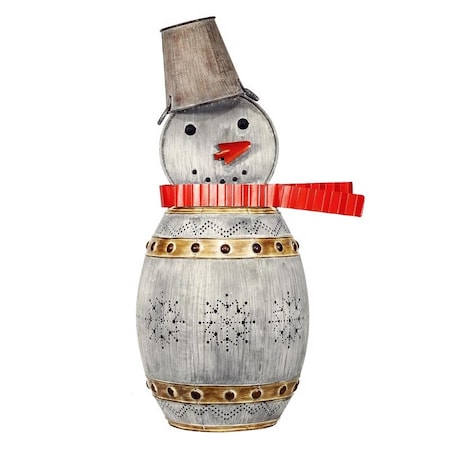 Snowman Yard Sculpture Decor Metal 1 Pc